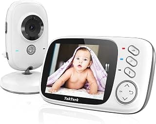Babá Eletrônica, TakTark Câmera para Bebês com Tela de 3.2", Visão Noturna Infravermelha, Áudio Bidirecional, Detecção de Som VOX, Monitoramento Temperatura, Canção de Ninar - Produto 2 mais recomendado com 4.7 estrelas