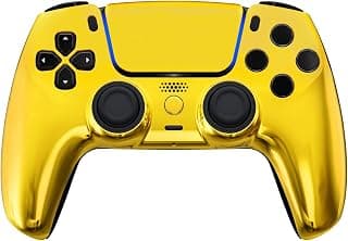 MODDEDZONE M Series Custom controller for PS5 - Wireless, OEM-Quality Custom Designs for Playstation 5 Controller- Diverse & Unique Styles for Enhanced Gaming (Chrome Gold) - Produto 10 mais recomendado com 3.8 estrelas