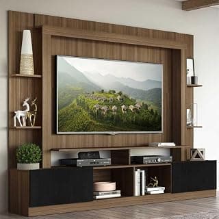Rack Estante com Painel Tv 65" e 2 portas Oslo Multimóveis Madeirado/preto - Produto 2 mais recomendado com 4.4 estrelas