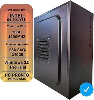 PC HOME OFFICE CORE I5 3470, 16GB DDR3, SSD 240GB, FONTE BIVOLT - Produto em review com 4.4 estrelas e 1.100 avaliações