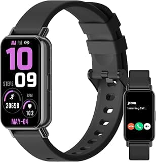 PEJE Band 1,1.45" TFT Tela, Smartwatchs,IP68 à Prova d‘Água,Relogio Smartwatch Feminino, Bateria de 4-6 Dias,Chamadas Bluetooth,Relógio Smartwatch Compatível com Android e iOS (Preto) - Produto 6 mais recomendado com 4.5 estrelas