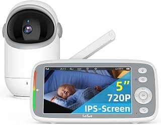 TakTark Babá Eletrônica, 5" 720P HD Bebê Câmera com Tela, Sem Wifi, Panorâmica Inclinação, Áudio Bidirecional, Night Vision, Zoom Digital, Detecção De Som Vox, Ideal Para Novos Pais - Produto 4 mais recomendado com 4.6 estrelas