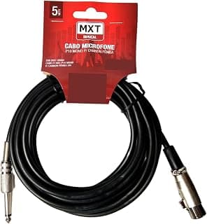 Cabo para Microfone Profissional P10 Mono Xlr 5 Metros - Produto 7 mais recomendado com 4.4 estrelas