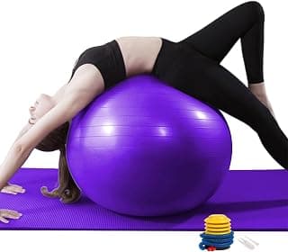 GODREAM Bola de Pilates, Bola de Fisioterapia, Bola Suiça, 55 cm, 65 cm, 75 cm, Antiestouro, Suporta até 300kg, Ideal para Gravidez, Fitness, Exercicios, Pilates e Yoga em casa, com Bomba - Produto 6 mais recomendado com 0 estrelas