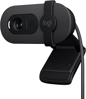 Webcam Full HD Logitech Brio 100 com Microfone Integrado, Proteção de Privacidade, Correção Automática de Luz e Conexão USB-A - Grafite - Produto 4 mais recomendado com 4.8 estrelas