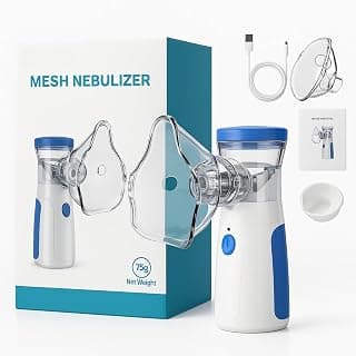 Nebulizador Inalador Ultrassônico Portátil NeoAir® Sem Fio USB, Silencioso, Compacto Mesh Ultrassom Ideal para Crianças, Adultos e Idosos - Alívio Rápido de Sintomas Respiratórios - Produto 7 mais recomendado com 3.8 estrelas