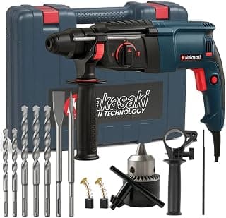 Martelete Rompedor Rotativo Furadeira 960W 12 Peças Ponteira Talhadeira Brocas (220, Volts) - Produto 9 mais recomendado com 4.4 estrelas