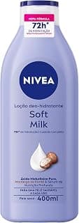 NIVEA Loção Hidratante Desodorante Soft Milk 400ml - Hidratação para pele seca, com textura leve e sensação de suavidade que deixa a pele macia, cheirosa e hidratada por 48h - Produto 6 mais recomendado com 4.8 estrelas