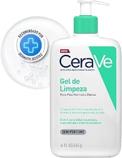 CeraVe, Gel de Limpeza Facial para pele oleosa, com Ácido Hialurônico e Niacinamida - Produto 4 mais recomendado com 4.8 estrelas