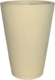 Vaso Planta Decorativo Jardim Polietileno Coluna Redonda 34x50 Cor:Bege - Produto 4 mais recomendado com 4.8 estrelas