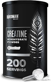 BIRDMAN Micronized Creatine Monohydrate Powder, Muscle Recovery, Caffeine Free, Creatine Pre Workout, Vegan, Post Workout, Gluten Free, Sugar Free | 200 Servings (5 Grams Each) | 2.2lb. - Produto 1 mais recomendado com 4.7 estrelas