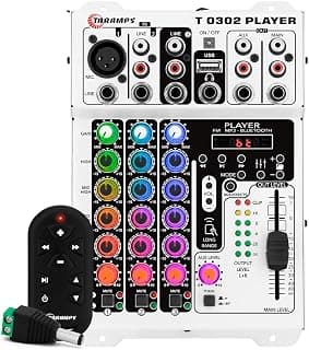 Mesa De Som Taramps T0302 Player Multicolor Led RGB Som Automotivo Bluetooth Equalizador 4 bandas Mp3 Usb FM 12v Controle Remoto 3 entrada 2 saída XLR P10 RCA mixer caixa bob rack movel microfone - Produto 10 mais recomendado com 2 estrelas