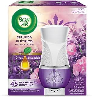 Bom Ar Difusor Elétrico Lavanda e Gerânio Aparelho + Refil 16ml - Produto 5 mais recomendado com 4.6 estrelas
