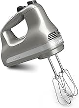 5 Ultra Power Speed Hand Mixer, KHM512, Contour Silver | 5 Speeds, Lockable swivel cord, Turbo Beaters, Easy release button, Dishwasher-safe beaters - Produto 1 mais recomendado com 4.6 estrelas