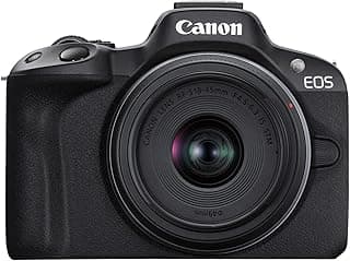Canon A câmera sem espelho EOS R50 RF-S18-45 mm F4.5-6.3 é um kit de lentes STM, sensor CMOS de 24,2 megapixels (APS-C), vídeo 4K, câmera híbrida, foto e vídeo, vlogging, criador de conteúdo, montagem - Produto 1 mais recomendado com 4.7 estrelas