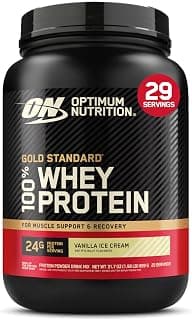 100% Whey Protein Gold Standard (909g) - Sabor Vanilla Ice Cream, Optimum Nutrition - Produto 7 mais recomendado com 4.6 estrelas