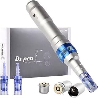 Ultima A6, Caneta Profissional para Microagulhamento, Sem Fio, Liga de Alumínio, 5 Níveis de Velocidade, Motor 18000 RPM, Com 2 Baterias Recarregáveis, 2 Agulhas de 12 Pinos - Produto 4 mais recomendado com 0 estrelas