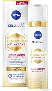 NIVEA Fluido Facial Protetor Cellular Luminous 630 FPS 50 40ml - Reduz e previne manchas escurecidas, uniformiza o tom da pele e conta com Ácida Hialurônico, Vitamina E e filtro - Produto 4 mais recomendado com 4.7 estrelas