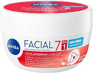 NIVEA Creme Facial Antissinais 100g - Sua fórmula com hidronutrientes e vitamina E é de rápida absorção, firma e reduz linhas de expressão e protege a pele contra os raios UVA/UVB - Produto 2 mais recomendado com 4.8 estrelas
