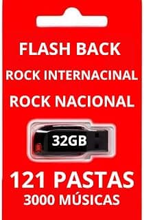 Pen Drive 32GB Com Músicas Gravadas, Flashback, Rock Internacional e Nacional Contém 121 pastas e aproximadamente 3.000 músicas. - Produto 8 mais recomendado com 0 estrelas