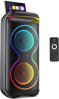 JYX Caixa de Som Grande para Adultos, Partybox com Luz de Disco LED, Suporte para Entrada BT/USB/AUX/Cartão TF/TWS, Remoto, Perfeita para Uso ao Ar Livre, Casa e Subwoofers de Palco, 6500mAh, 90V-240V - Produto 8 mais recomendado com 4.3 estrelas
