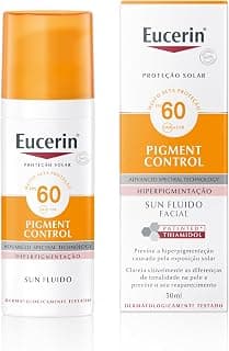 EUCERIN Protetor Solar Facial Antimanchas FPS 60 50ml, Pigment Control, Clareador, Proteção UVA, UVB e Luz Visível, Thiamidol - Produto 1 mais recomendado com 4.8 estrelas
