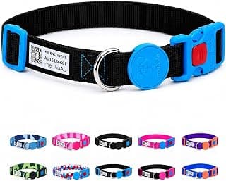 meuAuAu Coleira Cachorros Grandes com Identificação QR Code, Coleira para Cães e Coleira Pet Inteligente sem Bateria, Ajustável em Poliéster Premium com Trava de Segurança (Black Blue, G) - Produto 4 mais recomendado com 4.4 estrelas