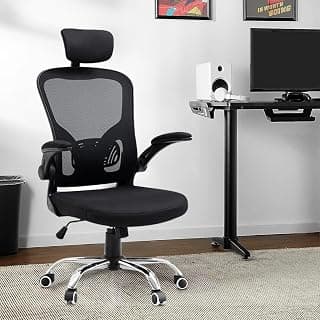 Cadeira de escritório ergonômica com estofado de mesh (Preto profundo) - Produto 2 mais recomendado com 4.4 estrelas