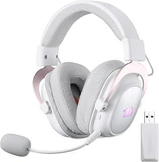 Headset Gamer Redragon Zeus Pro Branco Sem Frio, Bluetooth, Sorround 7.1, Microfone Removível - Branco e Rose Gold - Produto 4 mais recomendado com 4.7 estrelas