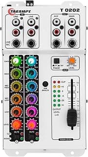 MESA DE SOM TARAMPS T 0202 MULTICOLOR - 2 Canais Com Efeitos de Led RGB nos Botões - Produto 8 mais recomendado com 5 estrelas