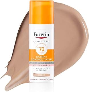EUCERIN Protetor Solar Facial Antimanchas Com Cor FPS70 50ml, Pigment Control, Proteção UVA, UVB e Luz Visível, Thiamidol - Produto 9 mais recomendado com 4.6 estrelas
