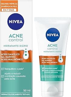 NIVEA Hidratante Facial Acne Control - Ajuda a combater 99% das bactérias causadoras da acne, controla a oleosidade, proporciona efeito matte, remove células mortas, reduz a vermelhidão - Produto 10 mais recomendado com 4.7 estrelas