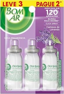 Aromatizador Bom Ar Click Spray Refil Leve 3 Pague 2 Campos de Lavanda - Produto 1 mais recomendado com 4.8 estrelas