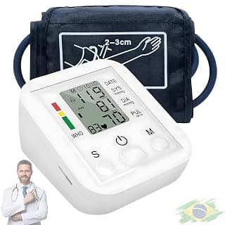 Aparelho de Pressão Arterial Digital de Braço Automático – Monitor Inteligente com Tela LCD Grande, Detecção de Arritmia, Memória para Leituras e Fácil de Usar - Produto 9 mais recomendado com 4.4 estrelas