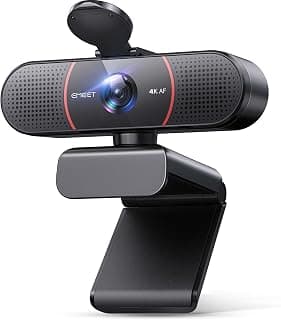 EMEET Webcam C960 4K para PC, sensor Sony UHD 4K, foco automático PDAF, microfones com cancelamento de ruído de IA dupla, correção automática de luz, FOV de 73°, webcam Plug & Play com capa de - Produto 5 mais recomendado com 4.6 estrelas