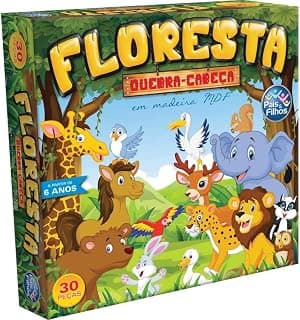 Pais e Filhos - Quebra-Cabeça Madeira Floresta, 30 Peças, Multicor, Multicor - Produto 2 mais recomendado com 4.8 estrelas