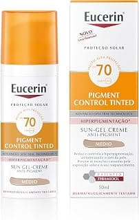 EUCERIN Protetor Solar Facial Antimanchas Com Cor FPS70 50ml, Pigment Control, Proteção UVA, UVB e Luz Visível, Thiamidol - Produto 8 mais recomendado com 4.6 estrelas