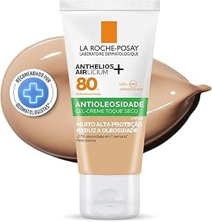 La Roche-Posay, Anthelios Airlicium, Protetor Solar Facial Antioleosidade com Cor, Controle de Oleosidade, Efeito Matte, Toque limpo, Ação anti-transferência da cor, Cobertura - Produto 8 mais recomendado com 4.6 estrelas