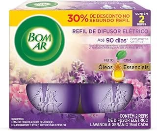 Bom Ar Difusor Elétrico Lavanda e Gerânio Refil 2 unidades 16ml - Produto 4 mais recomendado com 4.7 estrelas