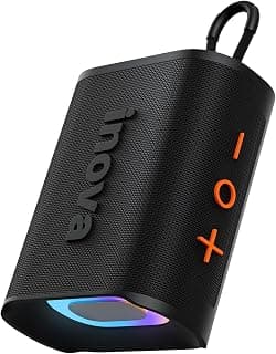 Caixa de Som, inava, Go-4 Pro, Bluetooth, Portátil,12h de reprodução, À Prova D'água IP67, Luzes RGB, TWS/FM/USB/TF(preto) - Produto 6 mais recomendado com 4.5 estrelas