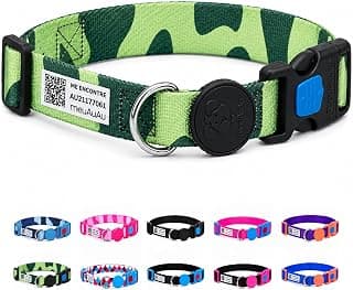 meuAuAu Coleira Cachorros Médios com Identificação QR Code, Coleira para Cães e Coleira Pet Inteligente sem Bateria, Ajustável em Poliéster Premium com Trava de Segurança (Camuflado, M) - Produto 3 mais recomendado com 4.4 estrelas
