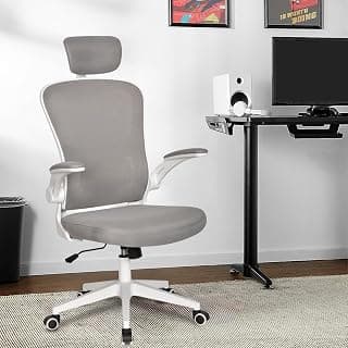 Cadeira de escritório ergonômica com estofado de mesh (Cinza) - Produto 3 mais recomendado com 4.4 estrelas