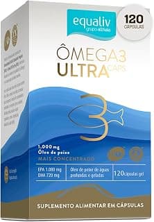 EQUALIV - Ômega 3 Ultra Caps - Suplemento Alimentar Concentrado à Base de Óleo de Peixe - Rico em Vitamina E - Sem Glúten - 120 Cápsulas em Gel, 1000mg - Produto 7 mais recomendado com 4.8 estrelas