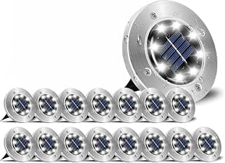 INCX Luzes de solo, 16 pacotes com 8 luzes LED de jardim alimentadas por energia solar, à prova d'água, iluminação de paisagem, pátio, caminho, gramado, quintal, etc, branco frio - Produto em review com 4.2 estrelas e 1.700 avaliações