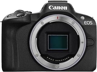 Canon Câmera vlogging EOS R50 Mirrorless (apenas corpo/preta), montagem RF, 24,2 MP, vídeo 4K, processador de imagem DIGIC X, detecção e rastreamento de assunto, compacta, conexão de smartphone, - Produto 3 mais recomendado com 4.7 estrelas