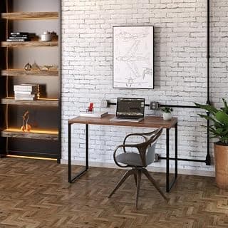 Mesa para Escritório Office Estilo Industrial 1,20m, Compace, Kuadra, Nogal/Est. Preta - Produto 1 mais recomendado com 4.7 estrelas