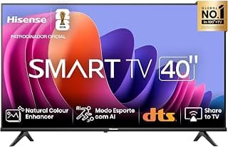 Hisense Smart TV FHD 40" Polegadas 40A4N com DTS Virtual X, Game e Sports Mode, Controle por Voz, Share to TV e Compatível com Alexa - Produto 1 mais recomendado com 4.6 estrelas