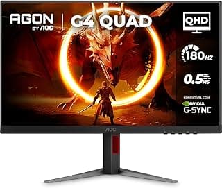 Monitor Gamer AOC AGON QUAD 27" QHD 180Hz 0.5ms IPS HDR10 Base Ajustável Q27G4F - Produto 3 mais recomendado com 4.8 estrelas