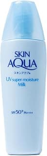 SKIN AQUA® Super Moisture Milk 40g - Protetor Solar Facial sem cor FPS50 com Ácido Hialurônico e Textura Leve - Produto 1 mais recomendado com 4.8 estrelas