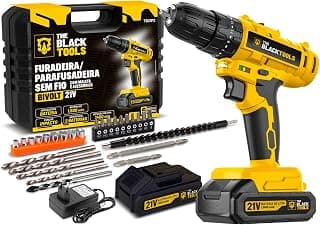 Parafusadeira E Furadeira De Impacto 3/8 The Black Tools Tb21-pz Com 2 Baterias Bivolt E Acessorios - Produto 7 mais recomendado com 5 estrelas